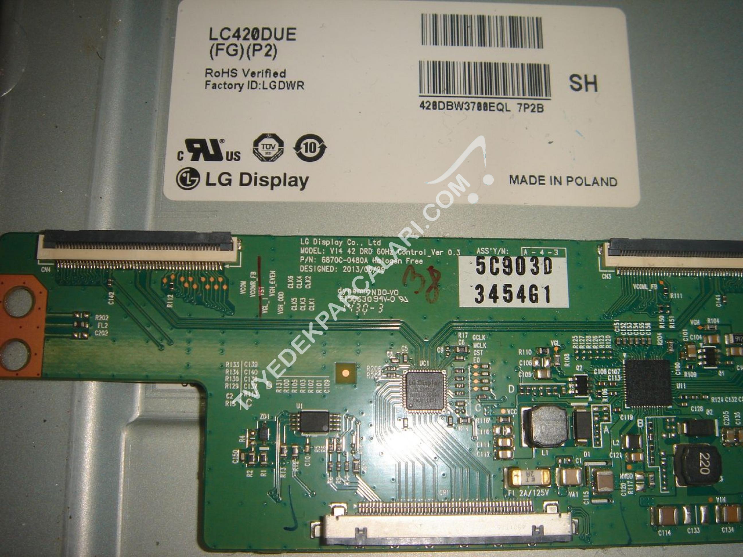 CARTE T-CON LG 6870c-0480A pour Télé PANASONIC TX-42A400B